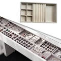 Miniatyrbild 2 av 5: 1/2/3/5 Stapelbar smyckesbricka Multipurpose Portable Velvet för Beige 3 in 1 1Set