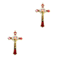 Miniatyrbild 1 av 5: 1/2/3/5 Zinklegering Väggkrucifix Cross Jesus Statue Staty Red 12x7cm 2Set