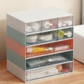 Miniatyrbild 4 av 5: 1/2/3/5 förvaringslåda för stapelbar låda i plast - organiserad förvaring blue 3 drawer 1 Pc