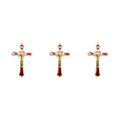 Miniatyrbild 5 av 5: 1/2/3/5 Zinklegering Väggkrucifix Cross Jesus Statue Staty Red 12x7cm 3Set