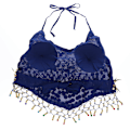 Miniatyrbild 3 av 5: 1/2/3 Magdanskostymer BH Halter Top Sequin Performance Royal Blue 1Set