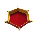 Miniatyrbild 2 av 5: 1/2 tärningsbricka PU-läder dubbelsidig tärningsmatta för brädspel Red Yellow 1Set