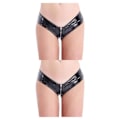 Miniatyrbild 3 av 5: 1/2/3/5 Underkläder Butt Briefs Front Open Sexig Nattklubb Tvättbar Black/2XL 2PCS