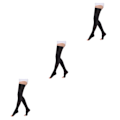 Miniatyrbild 1 av 5: 1/2/3 Trendiga och moderiktiga över knästrumpor för Open Toe-black XL 3Set