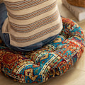 Miniatyrbild 2 av 5: Boho-stil utomhus rund vändbar sittdyna – Square Red（40cm）