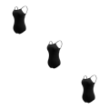 Miniatyrbild 2 av 5: 1/2/3 Dance Body Balett Leotard Dansoutfit Andas Black L 3PCS