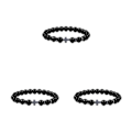 Miniatyrbild 1 av 5: 1/2/3/5 Wide Application Cross Beaded Armband för alla tillfällen glossy black 3Set