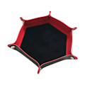Miniatyrbild 1 av 5: 1/2 tärningsbricka PU-läder dubbelsidig tärningsmatta för brädspel Red Black 1Set