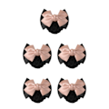 Miniatyrbild 3 av 5: 1/2/3/5 tyg lätt att bära Elastiska hårnät för moderiktiga Two Bows- light pink 5Set