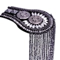 Miniatyrbild 4 av 5: 1/2/3/5 Epaulets tofs axelbrädor Legering för kläder Silver Black 6.7x11cm 1Set