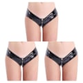 Miniatyrbild 3 av 5: 1/2/3/5 Underkläder Butt Briefs Front Open Sexig Nattklubb Tvättbar Black/XL 3PCS
