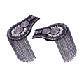 Miniatyrbild 1 av 5: 1/2/3/5 Epaulets tofs axelbrädor Legering för kläder Silver Black 6.7x11cm 1Set