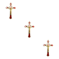 Miniatyrbild 3 av 5: 1/2/3/5 Zinklegering Väggkrucifix Cross Jesus Statue Staty Red 12x7cm 3Set