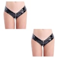 Miniatyrbild 4 av 5: 1/2/3/5 Underkläder Butt Briefs Front Open Sexig Nattklubb Tvättbar Black/3XL 2PCS