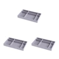 Miniatyrbild 4 av 5: 1/2/3/5 Stapelbar smyckesbricka Multipurpose Portable Velvet för 6 Grids Style A 3Set