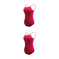 Miniatyrbild 4 av 5: 1/2/3 Dance Body Balett Leotard Dansoutfit Andas Wine Red XXL 2PCS