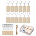 Miniatyrbild 2 av 5: 1/3 blank nyckelring set oavslutade trä tomma taggar 10m rep DIY 1Set