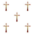 Miniatyrbild 3 av 5: 1/2/3/5 Zinklegering Väggkrucifix Cross Jesus Statue Staty Red 12x7cm 5Set