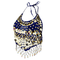 Miniatyrbild 5 av 5: 1/2/3 Magdanskostymer BH Halter Top Sequin Performance Royal Blue 1Set