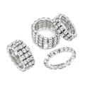 Miniatyrbild 5 av 5: 1/2/3/5 Stretch Crystal Ring Utsökt inläggning för Elegant golden 2 rows 5PCS