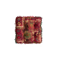 Miniatyrbild 1 av 5: Boho-stil utomhus rund vändbar sittdyna – Square Red（40cm）