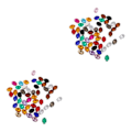 Miniatyrbild 1 av 5: 1/2/3 50 st 10*14 mm Oval Ellips Akryl Rhinestone Button Mix 2Set