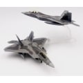 Miniatyrbild 5 av 5: 1/100 skala F-22 flygplansmodell med stativ hög simulering