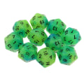 Miniatyrbild 3 av 5: 1/2/5 10 st självlysande flersidiga tärningar Noctilucent D20 set Blue+Green 10 Pcs 1Set