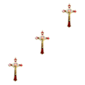 Miniatyrbild 2 av 5: 1/2/3/5 Zinklegering Väggkrucifix Cross Jesus Statue Staty Red 12x7cm 3Set
