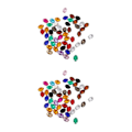 Miniatyrbild 4 av 5: 1/2/3 50 st 10*14 mm Oval Ellips Akryl Rhinestone Button Mix 2Set