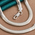 Miniatyrbild 4 av 5: 1/2/3/5 Statement-Making Silver Flat Snake Chain Halsband silver 45cm 1Set