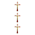 Miniatyrbild 4 av 5: 1/2/3/5 Zinklegering Väggkrucifix Cross Jesus Statue Staty Red 12x7cm 3Set