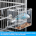 Miniatyrbild 2 av 5: 1/2/3 transparent färg fågelvattenbadkar Lätt att installera Feeder 13*11*13CM 1Set