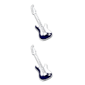 Miniatyrbild 3 av 5: 1/2 Damer Män Mässing Musikinstrument Gitarr Emalj Brosch 2Set