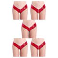 Miniatyrbild 1 av 5: 1/2/3/5 Underkläder Butt Briefs Front Open Sexig Nattklubb Tvättbar Red/3XL 5PCS