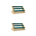 Miniatyrbild 3 av 5: 1/2/3 Fristående Ringar Display Hållare Showcase Hållare för hemmet Green 20 x 10 x 9.5cm 2PCS