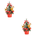 Miniatyrbild 3 av 5: 1/2 bedårande julgran med grannlåt heminredning Red 20cm 2Set