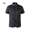 Miniatyrbild 5 av 5: 1/2/3 Svart Lätt att rengöra Chef Coat Button Chef Uniformer För black xxxl 1Set
