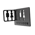 Miniatyrbild 1 av 5: Toalettsymbol Badrumsskylt 3D Badrumsdörrskyltning för butik