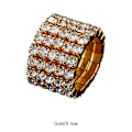 Miniatyrbild 5 av 5: 1/2/3/5 Stretch Crystal Ring Utsökt inläggning för Elegant golden 5 rows 1 Pc