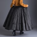 Miniatyrbild 3 av 5: Duck Down Winter Maxi Kjolar dam svart High Waist Casual Long