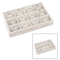 Miniatyrbild 4 av 5: 1/2/3/5 Stapelbar smyckesbricka Multipurpose Portable Velvet för Flannel White 12 Grids 1Set