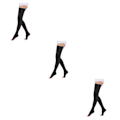Miniatyrbild 4 av 5: 1/2/3 Trendiga och moderiktiga över knästrumpor för Open Toe-black S 3Set