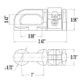 Miniatyrbild 3 av 5: 1/2 4x Cargo Control L Track Double Stud Fitting Cargo Control 1Set