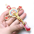 Miniatyrbild 4 av 5: 1/2/3/5 Zinklegering Väggkrucifix Cross Jesus Statue Staty Red 12x7cm 1Set