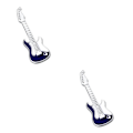 Miniatyrbild 2 av 5: 1/2 Damer Män Mässing Musikinstrument Gitarr Emalj Brosch 2Set