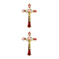 Miniatyrbild 2 av 5: 1/2/3/5 Zinklegering Väggkrucifix Cross Jesus Statue Staty Red 12x7cm 2Set