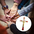 Miniatyrbild 3 av 5: 1/2/3/5 Zinklegering Väggkrucifix Cross Jesus Statue Staty Red 12x7cm 1Set