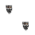 Miniatyrbild 3 av 5: 1/2/5 metall unik 3D-mönster gotisk graverad mänsklig skallestaty 2PCS