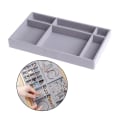 Miniatyrbild 4 av 5: 1/2/3/5 Stapelbar smyckesbricka Multipurpose Portable Velvet för 6 Grids Style A 1Set
